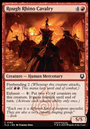 (152) Magic The Gathering Magic: The Gathering | Avatar: The Last Airbender Single: Rough Rhino Cavalry  Common