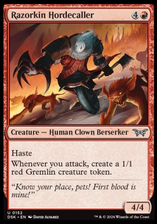 (152) Magic The Gathering Duskmourn: House of Horror Single: Razorkin Hordecaller  Uncommon