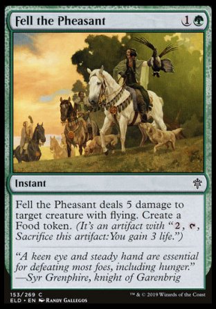 (153/269) Magic The Gathering Throne of Eldraine Single: Fell the Pheasant  Common