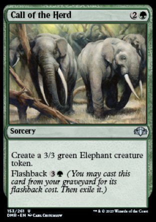 (153) Magic The Gathering Dominaria Remastered Single: Call of the Herd  Uncommon