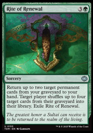 (153) Magic The Gathering Tarkir: Dragonstorm Single: Rite of Renewal Holo Uncommon