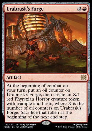 (153) Magic The Gathering Phyrexia: All Will Be One Single: Urabrask's Forge Holo Rare