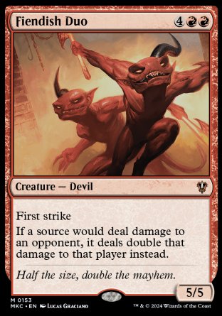 (153) Magic The Gathering Commander: Murders at Karlov Manor Single: Fiendish Duo  Mythic