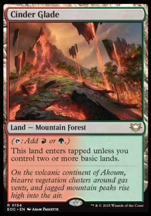 (154) Magic The Gathering Commander: Edge of Eternities Single: Cinder Glade  Rare