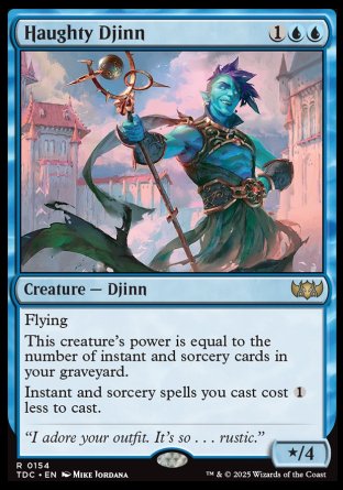 (154) Magic The Gathering Commander: Tarkir: Dragonstorm Single: Haughty Djinn  Rare