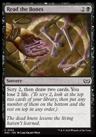 (154) Magic The Gathering Commander: Duskmourn: House of Horror Single: Read the Bones  Common