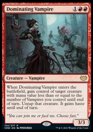 (154) Magic The Gathering Innistrad: Crimson Vow Single: Dominating Vampire Holo Rare