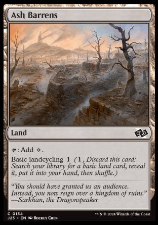 (154) Magic The Gathering Foundations Jumpstart Single: Ash Barrens  Common
