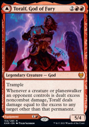 (154) Magic The Gathering Kaldheim: Promos Single: Toralf, God of Fury // Toralf's Hammer  Mythic