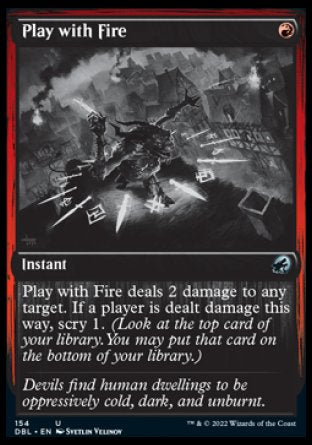 (154) Magic The Gathering Innistrad: Double Feature Single: Play with Fire Holo Uncommon