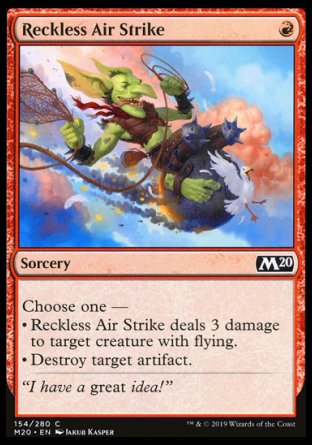(154/280) Magic The Gathering Core 2020 Single: Reckless Air Strike Holo Common