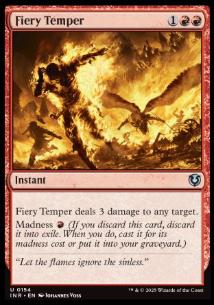 (154) Magic The Gathering Innistrad Remastered Single: Fiery Temper  Uncommon