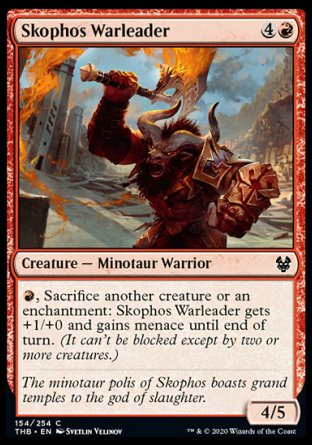 (154/254) Magic The Gathering Theros Beyond Death Single: Skophos Warleader  Common