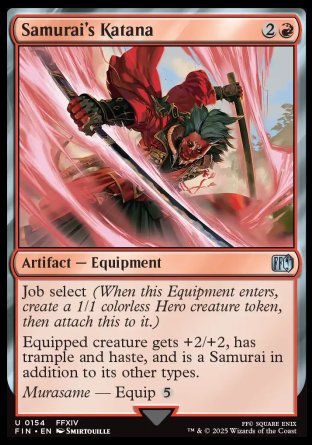 (154) Magic The Gathering Magic: The Gathering - FINAL FANTASY Single: Samurai's Katana  Uncommon