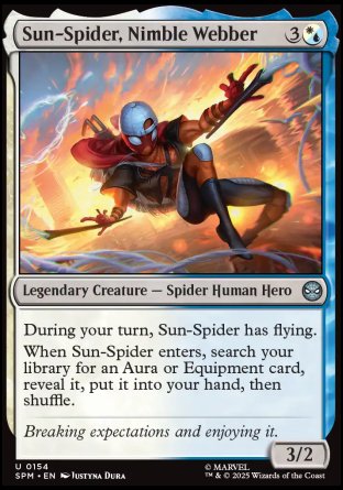 (154) Magic The Gathering Magic: The Gathering | Marvel's Spider-Man Single: Sun-Spider, Nimble Webber Holo Uncommon