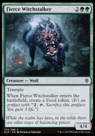 (154/269) Magic The Gathering Throne of Eldraine Single: Fierce Witchstalker Holo Common