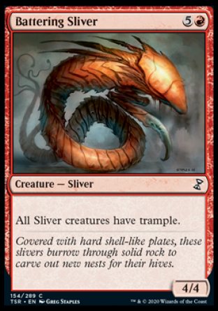 (154/289) Magic The Gathering Time Spiral Remastered Single: Battering Sliver  Common
