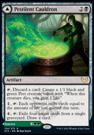 (154) Magic The Gathering Strixhaven: School of Mages Single: Pestilent Cauldron // Restorative Burst  Rare