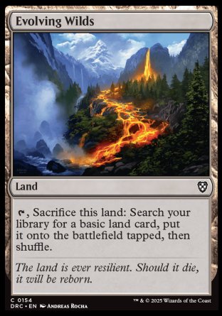 (154) Magic The Gathering Commander: Aetherdrift Single: Evolving Wilds (V.2)  Common
