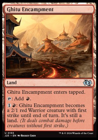 (155) Magic The Gathering Foundations Jumpstart Single: Ghitu Encampment  Uncommon