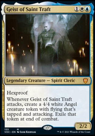 (155) Magic The Gathering Commander: Innistrad: Crimson Vow Single: Geist of Saint Traft  Mythic