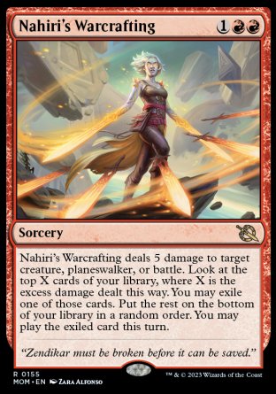 (155) Magic The Gathering March of the Machine Single: Nahiri's Warcrafting Holo Rare