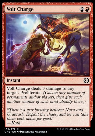 (155) Magic The Gathering Phyrexia: All Will Be One Single: Volt Charge Holo Common