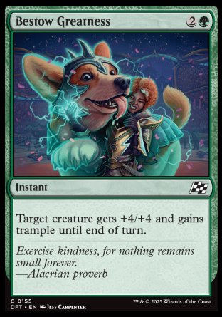 (155) Magic The Gathering Aetherdrift Single: Bestow Greatness  Common