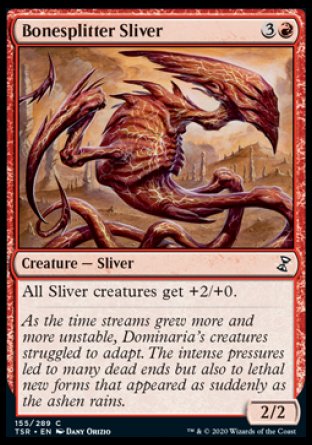 (155/289) Magic The Gathering Time Spiral Remastered Single: Bonesplitter Sliver Holo Common