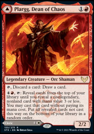 (155) Magic The Gathering Strixhaven: School of Mages Single: Plargg, Dean of Chaos // Augusta, Dean of Order Holo Rare