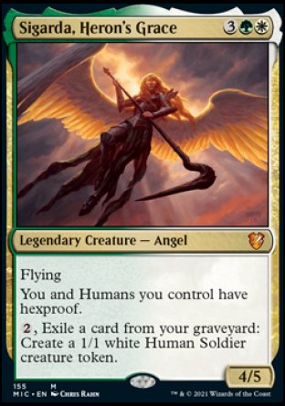 (155) Magic The Gathering Commander: Innistrad: Midnight Hunt Single: Sigarda, Heron's Grace  Mythic