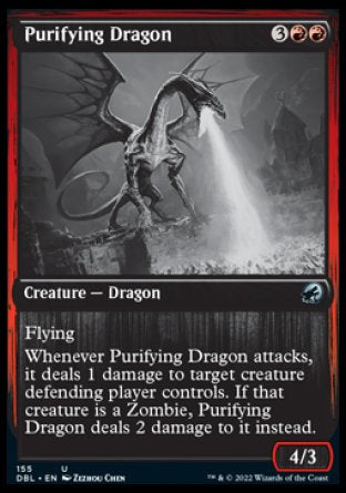 (155) Magic The Gathering Innistrad: Double Feature Single: Purifying Dragon Holo Uncommon