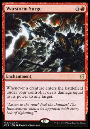 (155) Magic The Gathering Commander 2019 Single: Warstorm Surge Holo Rare