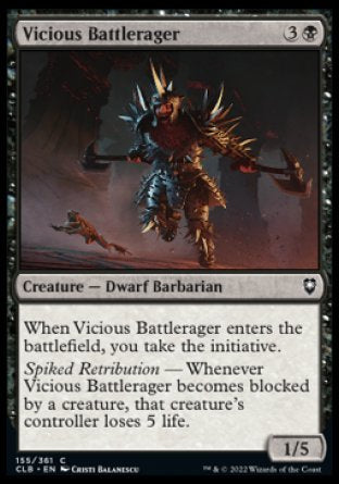 (155) Magic The Gathering Commander Legends: Battle for Baldur's Gate Single: Vicious Battlerager  Common