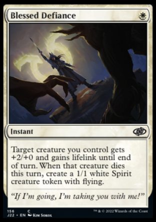 (156) Magic The Gathering Jumpstart 2022 Single: Blessed Defiance  Common