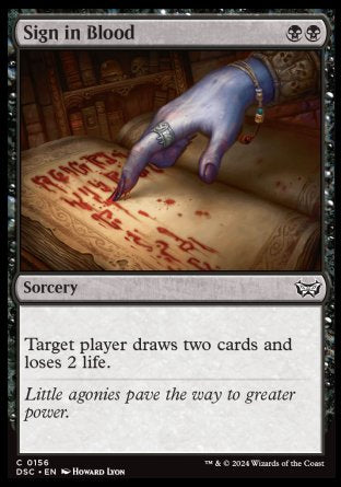 (156) Magic The Gathering Commander: Duskmourn: House of Horror Single: Sign in Blood  Common