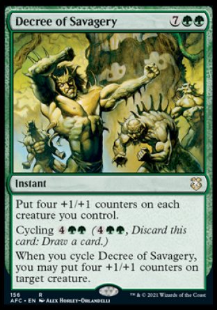 (156) Magic The Gathering Commander: Adventures in the Forgotten Realms Single: Decree of Savagery Holo Rare