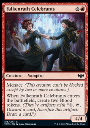 (156) Magic The Gathering Innistrad: Crimson Vow Single: Falkenrath Celebrants Holo Common