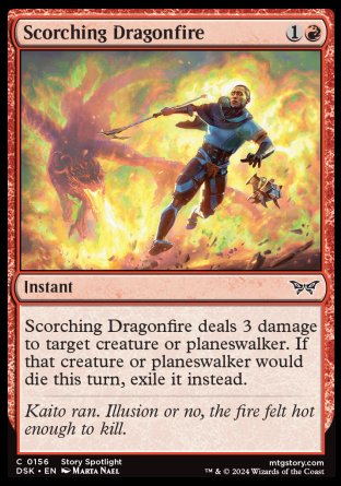 (156) Magic The Gathering Duskmourn: House of Horror Single: Scorching Dragonfire Holo Common