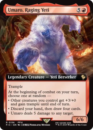 (156) Magic The Gathering Commander: Magic: The Gathering - FINAL FANTASY: Extras Single: Umaro, Raging Yeti Holo Rare