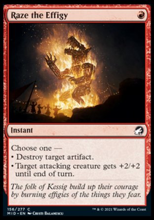 (156) Magic The Gathering Innistrad: Midnight Hunt Single: Raze the Effigy Holo Common