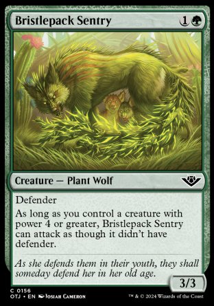 (156) Magic The Gathering Outlaws of Thunder Junction Single: Bristlepack Sentry  Holo Common