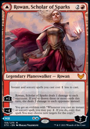 (156) Magic The Gathering Strixhaven: School of Mages Single: Rowan, Scholar of Sparks // Will, Scholar of Frost  Mythic