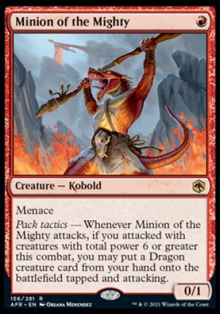 (156) Magic The Gathering Adventures in the Forgotten Realms Single: Minion of the Mighty Holo Rare