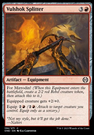 (156) Magic The Gathering Phyrexia: All Will Be One Single: Vulshok Splitter Holo Common