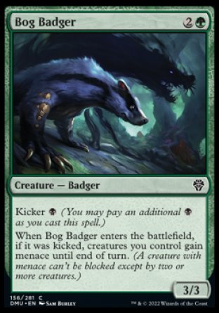 (156) Magic The Gathering Dominaria United Single: Bog Badger Holo Common