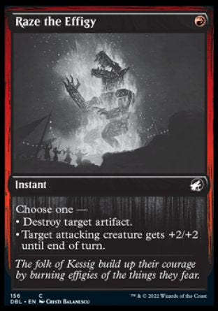 (156) Magic The Gathering Innistrad: Double Feature Single: Raze the Effigy Holo Common