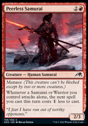 (156) Magic The Gathering Kamigawa: Neon Dynasty Single: Peerless Samurai  Common