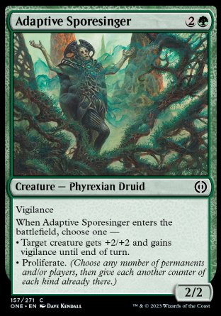 (157) Magic The Gathering Phyrexia: All Will Be One Single: Adaptive Sporesinger Holo Common