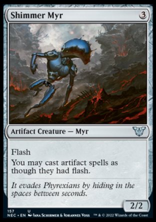 (157) Magic The Gathering Commander: Kamigawa: Neon Dynasty Single: Shimmer Myr  Uncommon